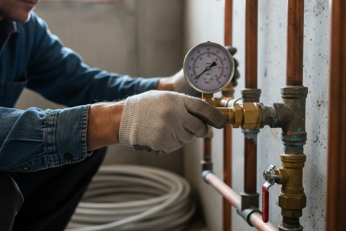 Pressure testing a repaired line during Water Line Repair in Heyworth